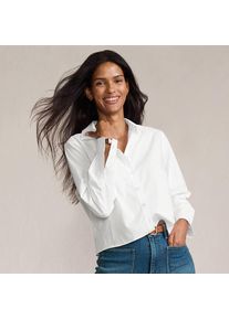 LANDS' END Kurze, b&uuml;gelfreie Hemdbluse f&uuml;r Damen in Petite-Gr&ouml;&szlig;e, Damen, size: petite, Wei&szlig;, Baumwolle, by Lands' End
