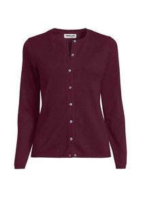 LANDS' END Kaschmir-Cardigan mit rundem Ausschnitt, Damen, size: regular, Rot, Kaschmir, by Lands' End