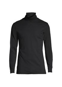 LANDS' END Super-T Rollkragenshirt f&uuml;r Herren, Classic Fit, Herren, size: regular, Schwarz, Baumwolle, by Lands' End