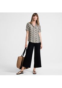 LANDS' END Kurz&auml;rmelige Ready to Go Bluse, Damen, size: regular, Elfenbein, Nylon/Viskose, by Lands' End