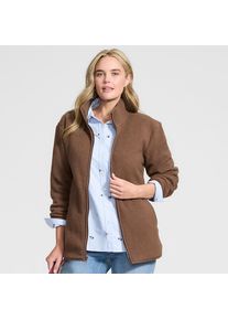 LANDS' END Teddyfleece-Jacke mit Rei&szlig;verschluss in Petite-Gr&ouml;&szlig;e, Damen, size: petite, Braun, Polyester, by Lands' End