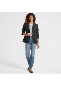 LANDS' END Cr&ecirc;pe-Blazer f&uuml;r Damen, Damen, size: regular, Schwarz, Polyester, by Lands' End
