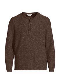 LANDS' END Struktur-Henleyshirt mit Leinen f&uuml;r Herren, Herren, size: regular, Braun, Leinen/Polyester/Polyester-Mischung, by Lands' End
