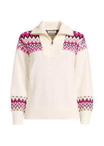 LANDS' END Jacquard-Pullover Drifter Slim Fit mit Rei&szlig;verschluss in Plus-Gr&ouml;&szlig;e, Damen, size: plus, Pink, Baumwolle, by Lands' End