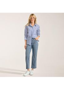LANDS' END High Waist Starfish Straight Fit Knit Denim 7/8-Schlupfjeans, Damen, size: regular, Blau, Elasthan/Baumwoll-Mischung/Polyester-Mischung, by Lands' End