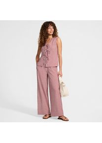 LANDS' END Gingham-Hose mit weitem Bein f&uuml;r Damen in Petite-Gr&ouml;&szlig;e, Damen, size: petite, Rot, Baumwolle/Polyester/Polyester-Mischung, by Lands' End