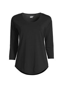 LANDS' END Flie&szlig;endes Shirt mit Ballettausschnitt f&uuml;r Damen, Damen, size: regular, Schwarz, Baumwoll-Mischung/Baumwolle Modal, by Lands' End