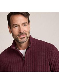 LANDS' END Chenille-Pullover mit Rei&szlig;verschluss f&uuml;r Herren, Herren, size: regular, Rot, Polyester/Nylon, by Lands' End