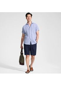 LANDS' END Premium Reinleinen-Shorts, Herren, size: regular, Blau, by Lands' End