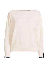 LANDS' END Feinstrick-Pullover mit U-Boot-Ausschnitt f&uuml;r Damen, Damen, size: regular, Elfenbein, Polyester/Viskose/Polyester-Mischung, by Lands' End
