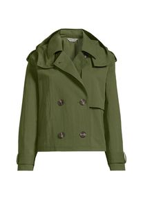 LANDS' END Kurzer Trenchcoat mit Kapuze f&uuml;r Damen, Damen, size: regular, Gr&uuml;n, by Lands' End