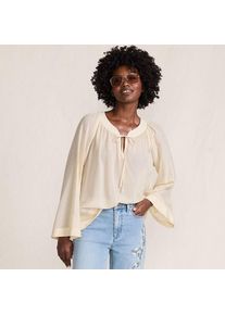 LANDS' END Langarm-Bluse aus Voile f&uuml;r Damen, Damen, size: regular, Beige, Baumwoll-Mischung/Viskose-Mischung, by Lands' End