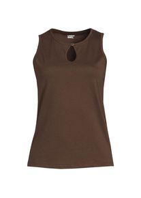 LANDS' END Supima-Top mit Keyhole-Ausschnitt f&uuml;r Damen, Damen, size: regular, Braun, Baumwolle, by Lands' End