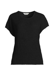 LANDS' END Crinkle-Shirt f&uuml;r Damen in Petite-Gr&ouml;&szlig;e, Damen, size: petite, Schwarz, Polyester/Viskose/Polyester-Mischung, by Lands' End