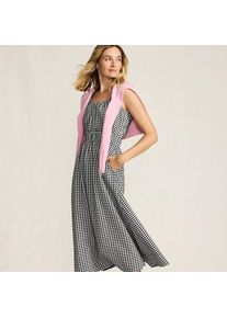 LANDS' END Gingham-Midikleid f&uuml;r Damen, Damen, size: regular, Schwarz, Baumwolle/Polyester/Polyester-Mischung, by Lands' End