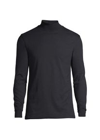 LANDS' END Super-T Stehbundshirt f&uuml;r Herren, Classic Fit, Herren, size: regular, Schwarz, Baumwolle, by Lands' End