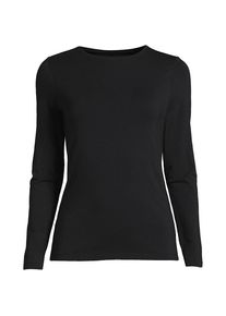 LANDS' END Shirt aus Baumwolle/Modal-Mix mit Rundausschnitt f&uuml;r Damen, Damen, size: regular, Schwarz, Elasthan/Baumwolle Modal, by Lands' End