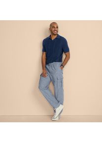 LANDS' END Leinenmix-Cargohose f&uuml;r Herren, Herren, size: regular, Blau, Leinen/Baumwoll-Mischung, by Lands' End
