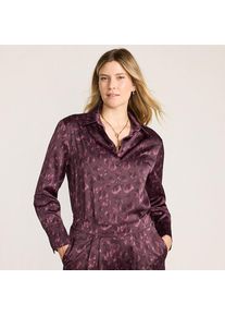 LANDS' END Gemusterte Satinbluse f&uuml;r Damen in Petite-Gr&ouml;&szlig;e, Damen, size: petite, Lila, Polyester, by Lands' End