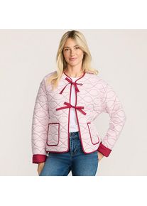 LANDS' END Lands' End x Lulu Guinness Lips Steppjacke f&uuml;r Damen in Petite-Gr&ouml;&szlig;e, Damen, size: petite, Pink, Baumwolle, by Lands' End