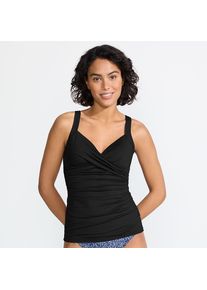 LANDS' END Tankinitop CHLORRESISTENT mit V-Ausschnitt f&uuml;r Damen in E-Cup, Damen, size: regular, Schwarz, Nylon-Mischung, by Lands' End