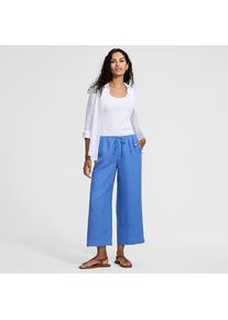 LANDS' END Weite Premium Reinleinen-Schlupfhose in 7/8-L&auml;nge f&uuml;r Damen in Petite-Gr&ouml;&szlig;e, Damen, size: petite, Blau, Leinen, by Lands' End