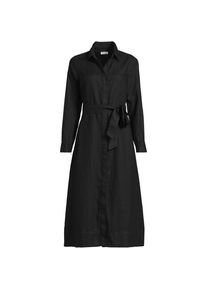 LANDS' END Premium Reinleinen-Midikleid f&uuml;r Damen in Plus-Gr&ouml;&szlig;e, Damen, size: plus, Schwarz, by Lands' End