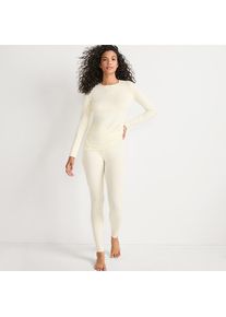 LANDS' END Lange Stretch-THERMASKIN-Unterhose f&uuml;r Damen in Petite-Gr&ouml;&szlig;e, Damen, size: petite, Elfenbein, Elasthan/Polyester-Mischung, by Lands' End