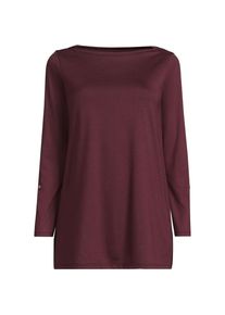 LANDS' END Langes Supima-Shirt mit U-Boot-Ausschnitt f&uuml;r Damen, Damen, size: regular, Rot, Baumwolle, by Lands' End