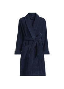 LANDS' END Knielanger Bademantel aus Baumwoll-Frottee in Plus-Gr&ouml;&szlig;e, Damen, size: plus, Blau, by Lands' End