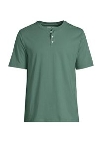 LANDS' END Kurzarm-Super-T Henleyshirt f&uuml;r Herren, Herren, size: regular, Gr&uuml;n, Baumwolle, by Lands' End