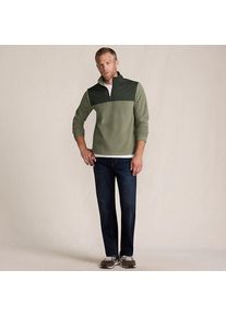 LANDS' END Anyweather Colorblock Fleece-Pullover mit Rei&szlig;verschluss f&uuml;r Herren, Herren, size: regular, Gr&uuml;n, Polyester, by Lands' End