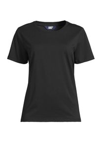 LANDS' END Supima T-Shirt mit Rundhalsausschnitt in Petite-Gr&ouml;&szlig;e f&uuml;r Damen, Damen, size: petite, Schwarz, Baumwolle, by Lands' End