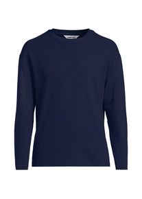LANDS' END Ottoman-Rippshirt mit langen &Auml;rmeln f&uuml;r Herren, Herren, size: regular, Blau, Baumwolle/Polyester/Baumwoll-Mischung, by Lands' End