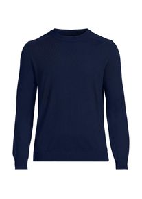 LANDS' END Merino-Rundhalspullover f&uuml;r Herren, Herren, size: regular, Blau, Wolle, by Lands' End