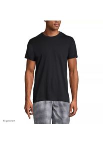 LANDS' END Kurzarm-Shirt mit Rundhalsausschnitt f&uuml;r Herren (3er-Set) in Tall-Gr&ouml;&szlig;e, Herren, size: tall, Schwarz, Baumwolle, by Lands' End