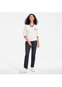 LANDS' END All-Day CoolMax Straight Fit Jeans Mid Waist, Damen, size: regular, Blau, by Lands' End