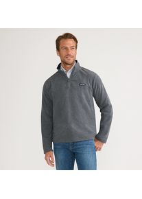 LANDS' END Anyweather Fleece-Pullover mit Rei&szlig;verschluss, Herren, size: regular, Schwarz, Polyester, by Lands' End