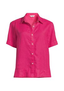 LANDS' END Premium Reinleinen-Hemd mit kurzen &Auml;rmeln f&uuml;r Damen in Plus-Gr&ouml;&szlig;e, Damen, size: plus, Pink, Leinen, by Lands' End