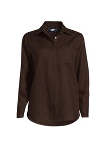 LANDS' END Premium Reinleinen-Bluse f&uuml;r Damen in Petite-Gr&ouml;&szlig;e, Damen, size: petite, Braun, Leinen, by Lands' End