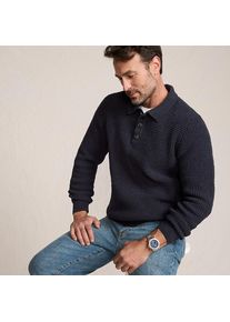 LANDS' END Chenille-Pullover mit Polokragen f&uuml;r Herren, Herren, size: regular, Grau, Wolle/Polyester/Nylon, by Lands' End