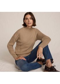 LANDS' END Stehkragenpullover Silk Touch f&uuml;r Damen, Damen, size: regular, Beige, Polyester/Nylon/Viskose, by Lands' End