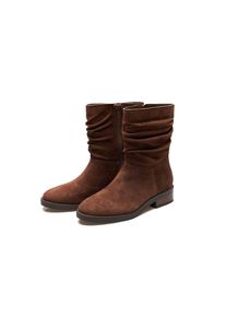 LANDS' END Veloursleder-Boots mit locker sitzendem Schaft f&uuml;r Damen, Damen, size: regular, Braun, Rauleder, by Lands' End