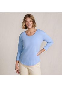 LANDS' END Flie&szlig;endes Shirt mit Ballettausschnitt f&uuml;r Damen, Damen, size: regular, Blau, Baumwoll-Mischung/Baumwolle Modal, by Lands' End