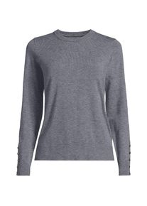 LANDS' END Pullover mit Rundausschnitt Silk Touch f&uuml;r Damen, Damen, size: regular, Grau, Polyester/Viskose/Polyester-Mischung, by Lands' End