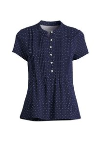 LANDS' END Kurz&auml;rmeliges Biesenshirt aus Baumwolle/Modal-Mix f&uuml;r Damen in Plus-Gr&ouml;&szlig;e, Damen, size: plus, Blau, Baumwoll-Mischung/Baumwolle Modal, by Lands' End