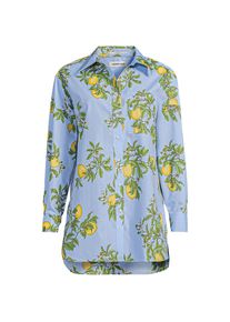 LANDS' END Lange weite B&uuml;gelfrei-Bluse f&uuml;r Damen in Petite-Gr&ouml;&szlig;e, Damen, size: petite, Blau, Baumwolle, by Lands' End