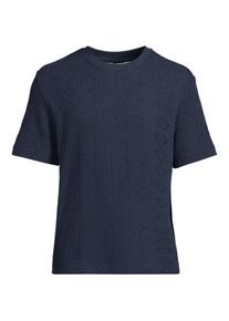 LANDS' END T-Shirt aus Jersey mit Struktur f&uuml;r Herren, Herren, size: regular, Blau, Baumwolle/Polyester, by Lands' End