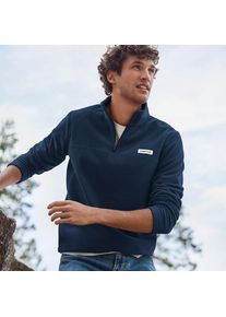 LANDS' END Anyweather Fleece-Pullover mit Rei&szlig;verschluss, Herren, size: regular, Blau, Polyester, by Lands' End
