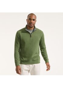 LANDS' END Rei&szlig;verschluss-Pullover aus Bedford-Ripp f&uuml;r Herren, Herren, size: regular, Gr&uuml;n, Baumwolle, by Lands' End
